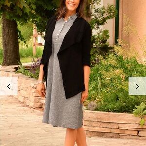 Goddess Gear Sleeveless striped Hemp dress Sz L Grey Lagenlook